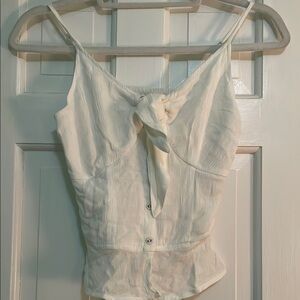 Japna Cream Sleeveless Tie-Front Camisole